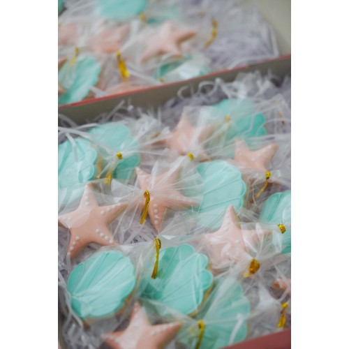 RIC 0015 Shell and Starfish Royal Icing Cookies Set